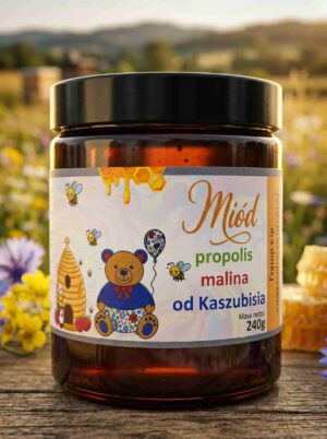 Miód Kaszubiś propolis malina 240g